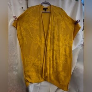 Lane Bryant Mustard Yellow Knit Open Cardigan